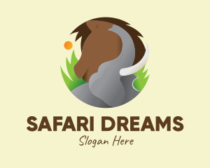 Elephant & Horse Wildlife logo design