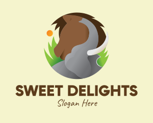 Elephant & Horse Wildlife logo design