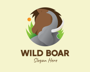 Boar - Elephant & Horse Wildlife logo design