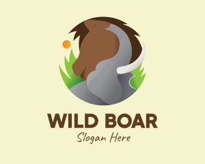 Elephant & Horse Wildlife logo design