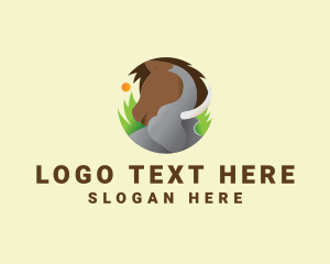 Elephant & Horse Wildlife logo design