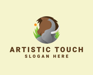 Elephant & Horse Wildlife logo design