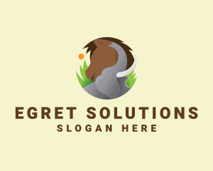 Elephant & Horse Wildlife logo design