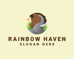 Elephant & Horse Wildlife logo design