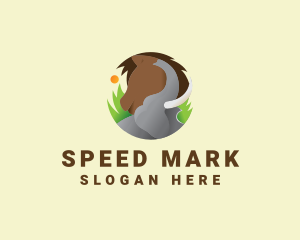 Elephant & Horse Wildlife logo design