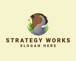 Elephant & Horse Wildlife logo design