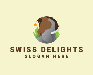 Elephant & Horse Wildlife logo design