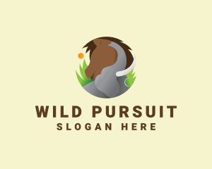 Elephant & Horse Wildlife logo design