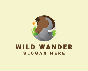 Elephant & Horse Wildlife logo design