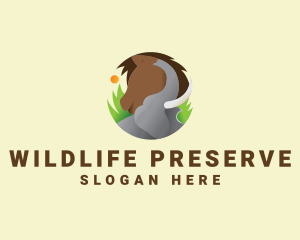 Elephant & Horse Wildlife logo design