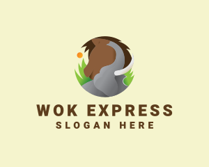 Elephant & Horse Wildlife logo design