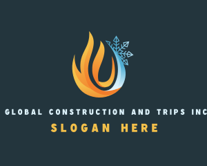 Industrial Snowflake Fire Logo