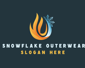 Industrial Snowflake Fire logo design