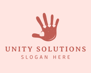 Hand Hearts Unity logo design