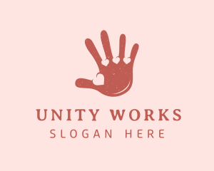 Hand Hearts Unity logo design