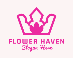 Pink Lotus Crown logo design