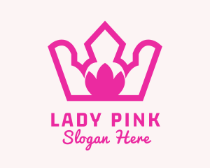 Pink Lotus Crown logo design