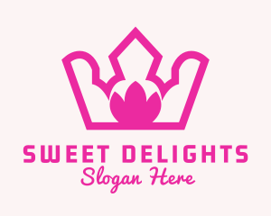 Pink Lotus Crown logo design