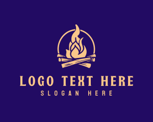 Outdoor - Camp Bonfire Flame logo design