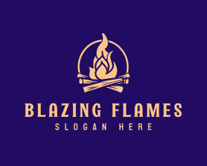 Camp Bonfire Flame logo design