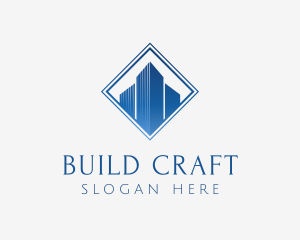 Diamond Skyscraper Building logo design