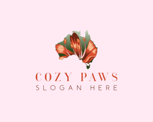 Australia Kangaroo Paw Flower logo design