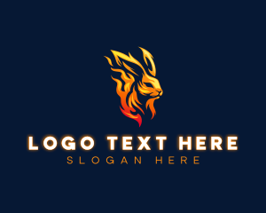 Hunting - Blazing Fire Rabbit logo design