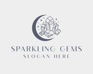 Gemstone - Moon Crystal Gemstone logo design