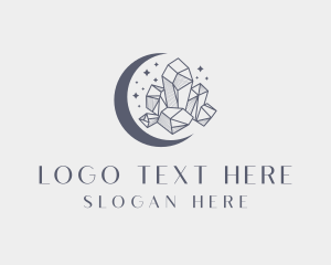 Moon - Moon Crystal Gemstone logo design