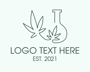 Monoline - Green Laboratory Weed logo design