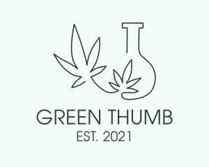 Green Laboratory Weed  logo design