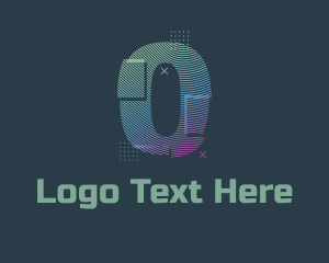 Zero - Modern Glitch Number 0 logo design