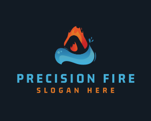 Fire Water Splash logo design