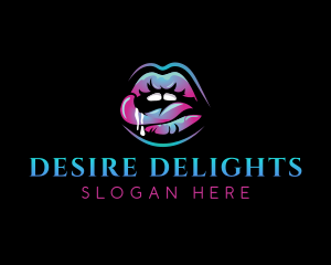 Sexy Tongue Lips logo design