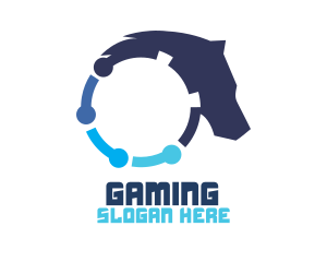 Blue Tech Horse Logo