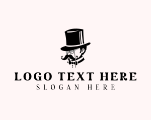 Gentleman Monocle Mustache logo design