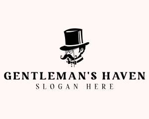 Gentleman Monocle Mustache logo design