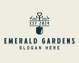 Vines Gardening Shovel logo design