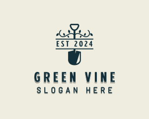 Vines Gardening Shovel logo design