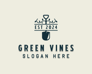 Vines Gardening Shovel logo design