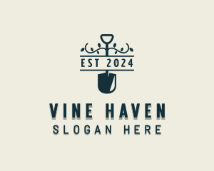 Vines Gardening Shovel logo design