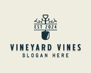 Vines Gardening Shovel logo design