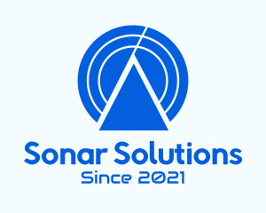 Sonar - Triangle Radar Wave logo design