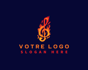 Fire Music Clef Logo