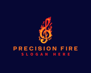 Fire Music Clef logo design