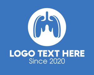 Pneumonia - Blue Respiratory Lungs logo design