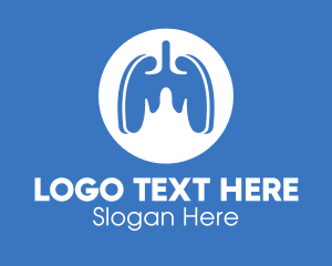 Blue Respiratory Lungs Logo