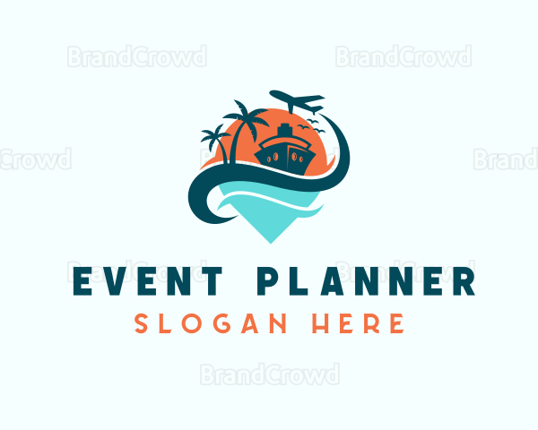 Tropical Cruise Ship Vacation Logo