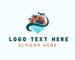 Tourist - Tropical Cruise Ship Vacation logo design