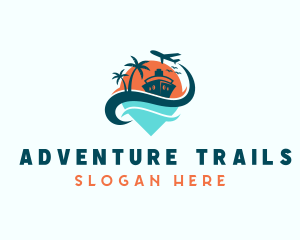 Tropical Cruise Ship Vacation logo design